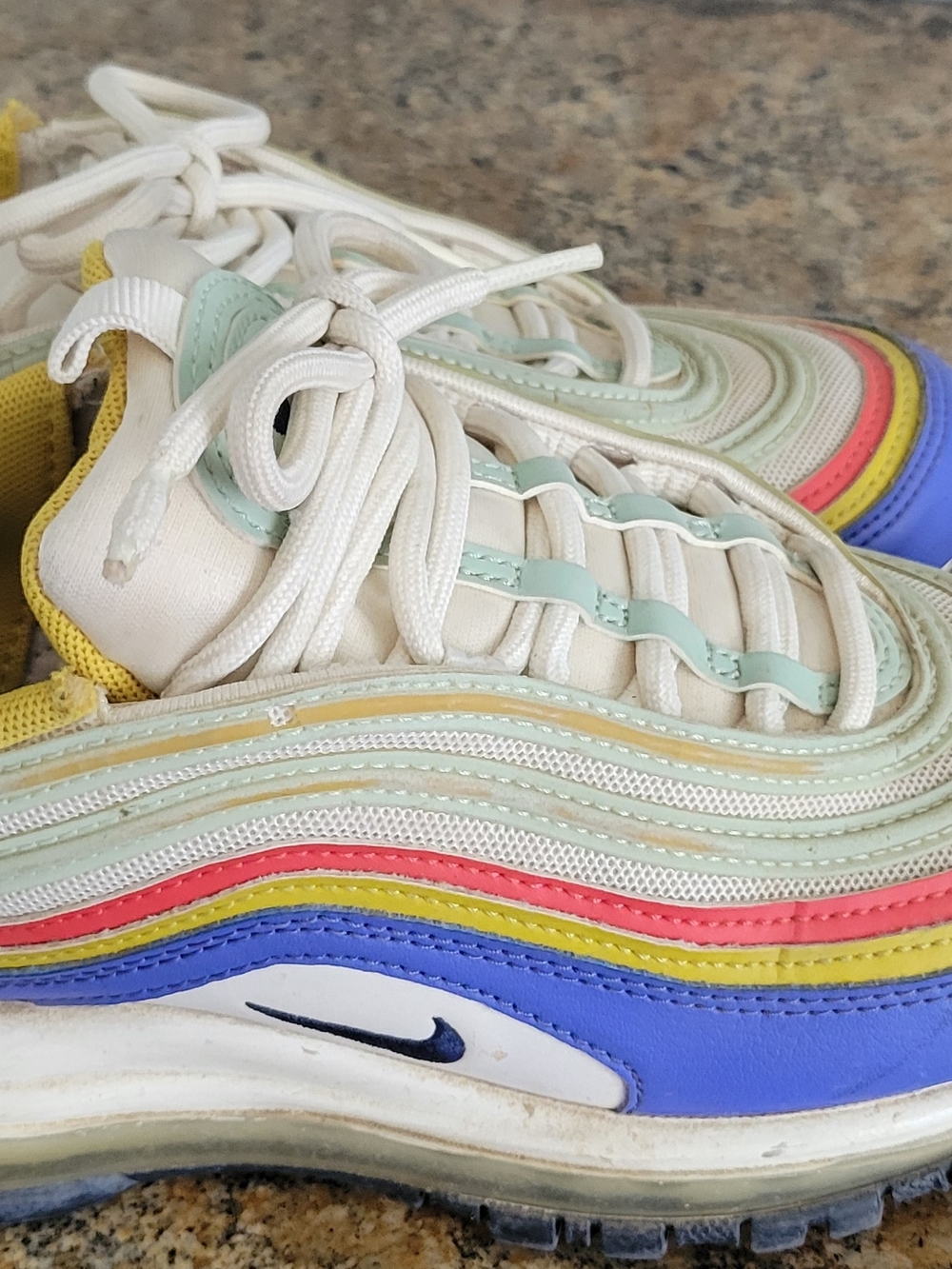Nike White Multicolor Wave-Accent Athletic Sneakers